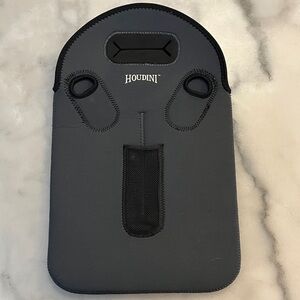 Gray Neoprene Double Wine Glass Drink Tote Bag Padded Carrier